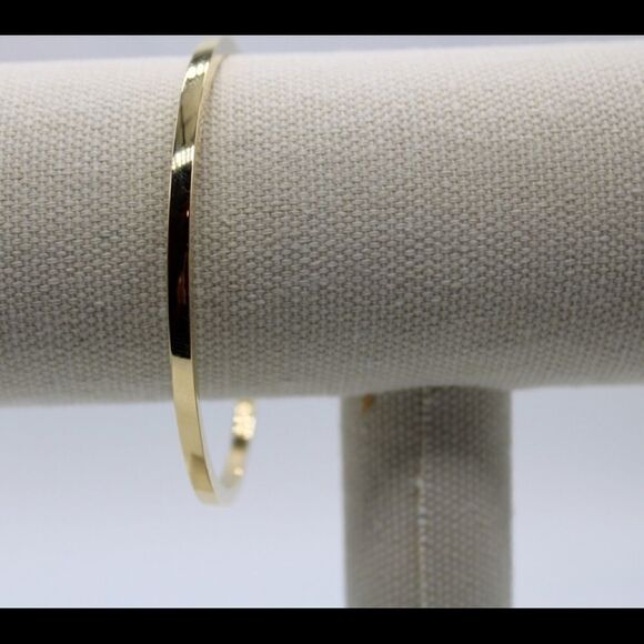 14k Gold Slip on Squared Bangle - Picture 11 of 14